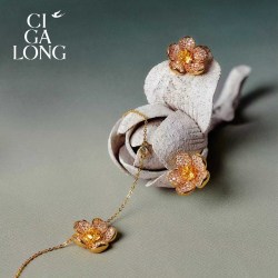 CIGALONG Ciga Long CIGALONG 小簪花黄水晶耳钉 戒指9-10 CIGALONG20228053