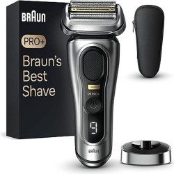 Braun 博朗 9 Pro + 电动剃须刀,充电站,干湿两用,9517s,银色