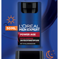 L'Oréal 欧莱雅 Men Expert 男士护肤套装 抗皱面部护理和晚霜 透明质酸抗衰老 3 倍功效 焕活保湿 Power Age 套装 2 × 50 毫升