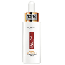 L'Oreal Paris 巴黎欧莱雅 复颜12% 纯维生素 C 精华液，可提亮肤色，缩小毛孔，对抗皮肤老化的初始迹象，Revitalift Clinical，1 x 30毫升