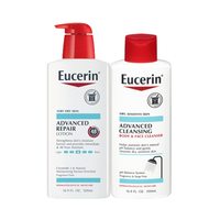 Eucerin 深层修护身体乳 48小时保湿 敏感肌适用 无香型,乳液500ml+脸身体两用清洁乳500ml