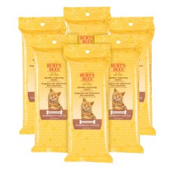 BURT'S BEES FOR PETS 小蜜蜂猫咪去皮屑湿巾 燕麦配方 成幼猫低敏 50片*6包