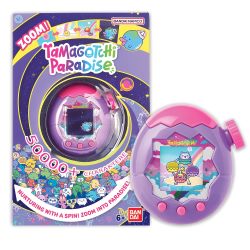 Bandai - Tamagotchi 天堂天空 - 虚拟宠物发条 - 带变焦旋转轮 - 德语互动玩具 - 紫色和粉色模型天空 - 43423