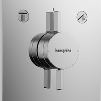 Hansgrohe 汉斯格雅 DuoTurn E – 淋浴混合器具有 2 种功能,淋浴龙头方形,单杆淋浴混合器适用于 iBox 通用 2,铬色,75417000