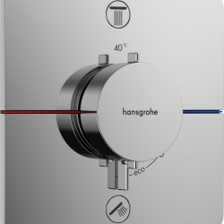 Hansgrohe 汉斯格雅 15583000 ShowerSelect Comfort Q 嵌入式安装,适用于2个消费者恒温器,镀铬