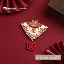 1 国风木质京剧凤冠磁吸冰箱贴中式锦绣云肩文创纪念品居家装饰磁贴 云肩（BTI-005