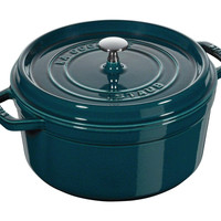 Staub 铸铁炖锅/烤盘,圆形带盖子 La Mer 28 cm 1102837
