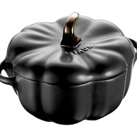 staub 珐宝 Ceramic Pumpkin Cocotte 南瓜陶瓷锅 12厘米 黑色 耐热陶瓷 微波炉适用