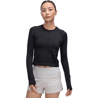 lululemon Rest Less 女士运动及腰套头衫 LW3JIZS 黑色 S