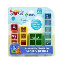 Learning Resources HM96090-UK 数字积木一对五感官奶瓶玩具适合 3 岁男孩和女孩,5 个永久密封的解压管