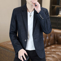 奥轩爵 西服男春秋季男士小西装外套男潮牌高端单西男装褂子上衣服 黑色 XL 建议120-135斤