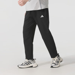 adidas 男款速干锥形运动裤 黑色 L
