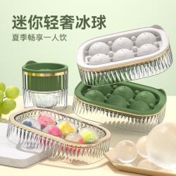 洋臣 新款轻奢威士忌圆形大冰球速冻易脱模家用食品级冰球模具冰格制冰 轻奢冰球-六球-绿色