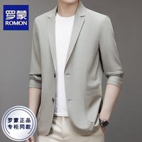 罗蒙 2026夏季新款高端品质轻薄小西服男士商务休闲防晒衣小西装外套男 浅灰色 XL