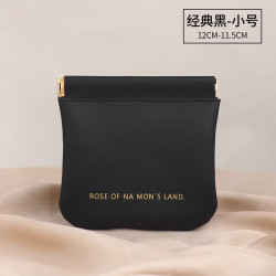 恬舒 弹片收纳包防水多功能卡片证件收纳包纸巾包 黑色(小号)12*11cm 拍1发3