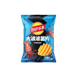 乐事 薯片休闲零食  大波浪鱿鱼味70克