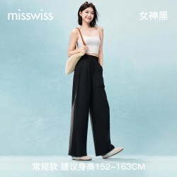 MISSWISS 戚薇同款花苞裤女新款高腰显瘦休闲裤百搭薄款凉感阔腿裤