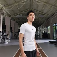 NIKE 男子轻薄紧身训练短袖上衣速干健身NIKE PRO DRI-FIT FB7933 100白/黑 S