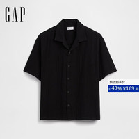 Gap 男装2026春季新款纯棉轻薄宽松衬衫领短袖衬衫上衣美版894247