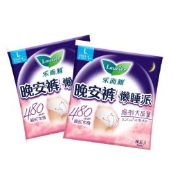 花王乐而雅L码懒睡派晚安裤型卫生巾12片3人团