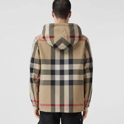BURBERRY 男装 双面两穿格纹再生材质连帽夹克