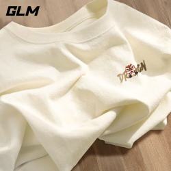 GLM 圆领短袖T恤男士宽松内搭体恤衫夏季纯棉透气学生上衣服