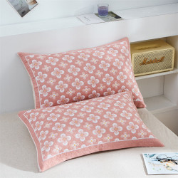 多兰诗 原棉纱枕巾枕罩枕巾一对 52cm*78cm
