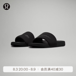 lululemon 丨Restfeel™ Slide 男士拖鞋 *徽标款 LM9BC6S 黑/黑/黑
