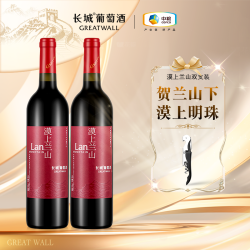 长城葡萄酒 长城 漠上兰山 赤霞珠干红葡萄酒 750mL*2瓶