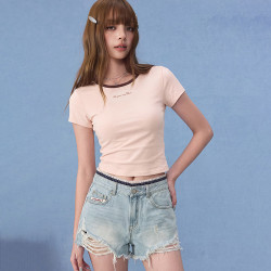 chuu 女士字母印花短袖T恤 2026年夏季新品