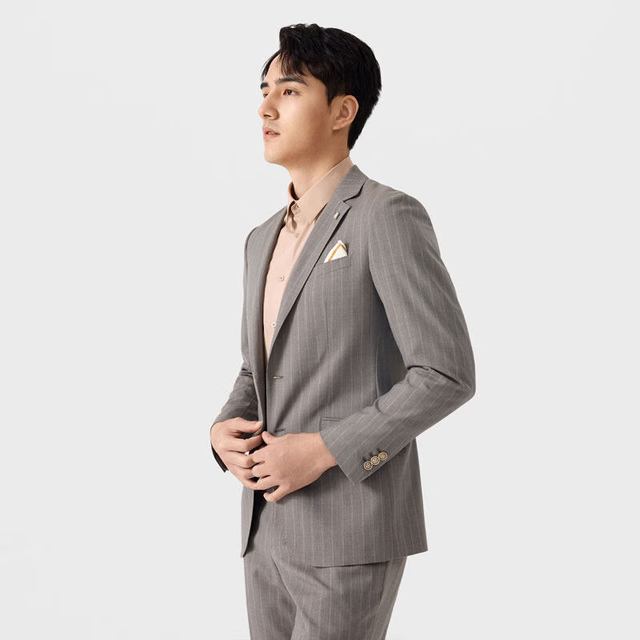 Hodo 西服男舒适易打理休闲商务正装羊毛西服qc