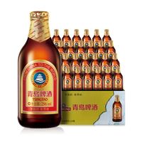 青岛啤酒 小棕金系列 11°P麦汁浓度啤酒 296ml*24瓶 赠酒杯1个
