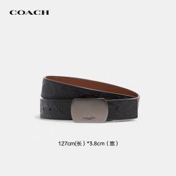 COACH 男士腰带牛皮革皮带黑色CQ009 七夕礼物