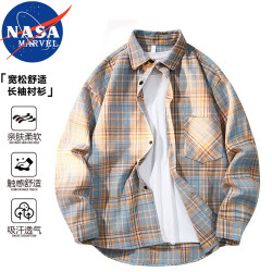 NASA MARVEL 男士长袖衬衫 户外休闲宽松透气情侣装