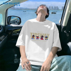 真维斯 纯棉短袖男款夏季2026新款美式圆领透气上衣男士紫色半袖t恤衫潮
