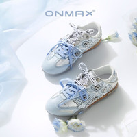 on max 明星同款夏季新款四叶草透气网面德训鞋一脚蹬休闲百搭男女蓝色36