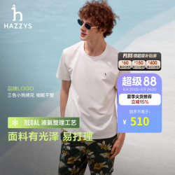 哈吉斯 男装 26新款夏季休闲圆领短袖T恤男 白色WT XL （180/100A 50）