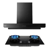 老板 双子星系列 E2+D2 家用欧式吸油烟机联动燃气灶套装 27大风量