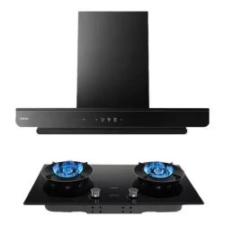 老板 双子星系列 E2+D2 家用欧式吸油烟机联动燃气灶套装 27大风量