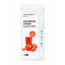 茶花 独立纸包可弯吸管5便携饮料吸管食品级吸管*50只