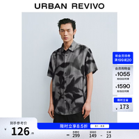 UR UR2026夏季新款男装时尚度假风花卉印花翻领开襟衬衫UMF260047 墨蓝印花 S