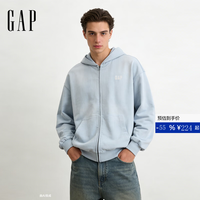 Gap 男女装早秋字母logo宽松连帽长袖卫衣运动上衣854290 蓝色 S (165/88A)亚