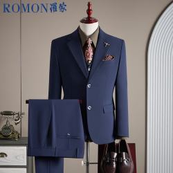 罗蒙 西服套装男士商务职业正装外套藏蓝M