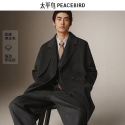 太平鸟 男装毛呢大衣B1AAF4B08 月雾灰1 XL