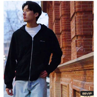 Abercrombie & Fitch AF美式LOGO毛圈布拉链休闲运动连帽卫衣外套26春男装122-6154