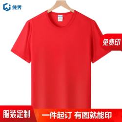 纯界 T恤短袖男女夏季定制工作服团体服订做文化衫t恤上衣刺绣印logo