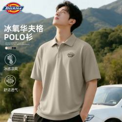 Dickies 男款短袖POLO衫2026新款简约商务休闲男士上衣华夫格翻领半袖男