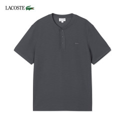 LACOSTE 法国鳄鱼男装26秋季新款简约舒适随性亨利领短袖T恤|AF280 S5T/ 深岩灰 L 5