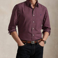 RALPH LAUREN Performance Oxford 格纹 男士POLO衫