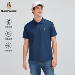 暇步士 Hush Puppies）男装夏季经典简约液氨工艺冰凉短袖polo衫